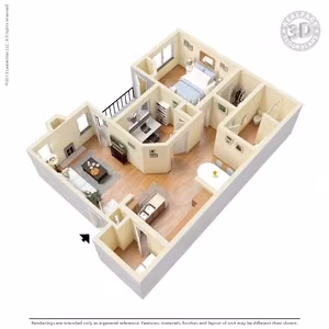 2 Bed 1 Bath 928 SqFt (856 Net) 000437-1 floor plan